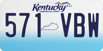KY license plate 571VBW