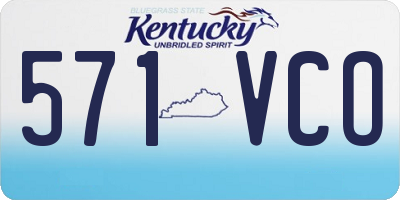 KY license plate 571VCO