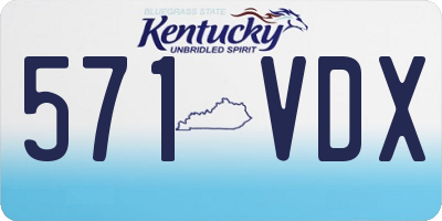 KY license plate 571VDX