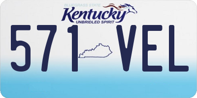 KY license plate 571VEL