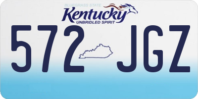 KY license plate 572JGZ