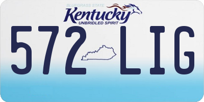 KY license plate 572LIG