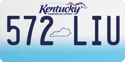 KY license plate 572LIU