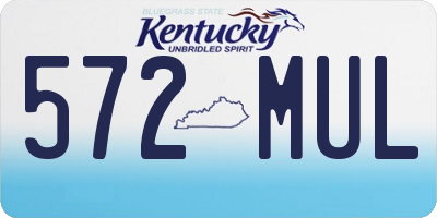 KY license plate 572MUL