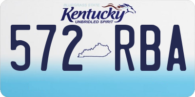 KY license plate 572RBA