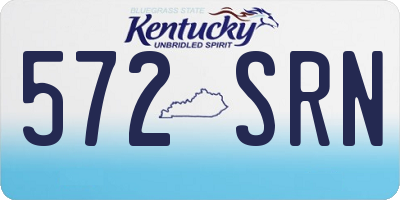 KY license plate 572SRN