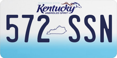 KY license plate 572SSN