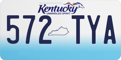 KY license plate 572TYA
