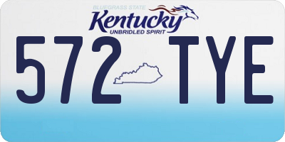 KY license plate 572TYE