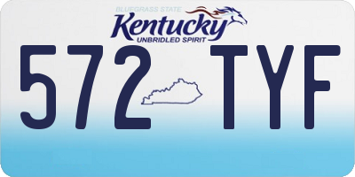 KY license plate 572TYF