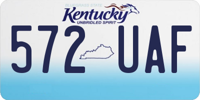 KY license plate 572UAF
