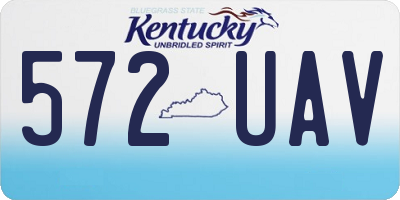 KY license plate 572UAV