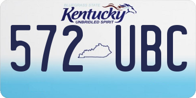 KY license plate 572UBC
