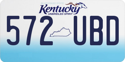 KY license plate 572UBD