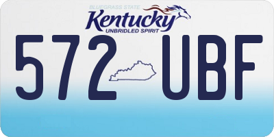 KY license plate 572UBF