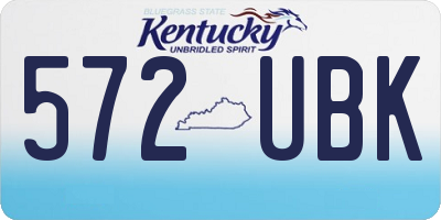 KY license plate 572UBK