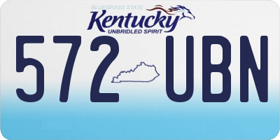 KY license plate 572UBN