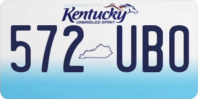 KY license plate 572UBO