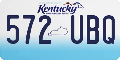 KY license plate 572UBQ