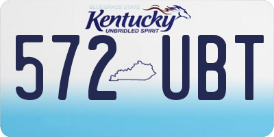 KY license plate 572UBT