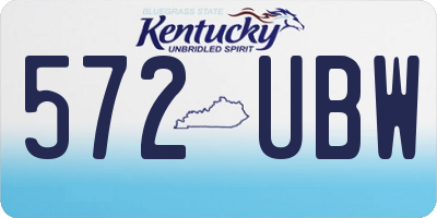 KY license plate 572UBW