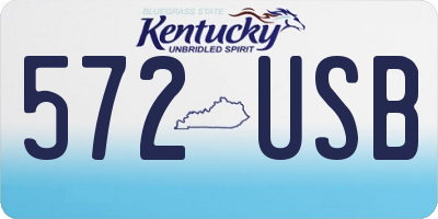 KY license plate 572USB
