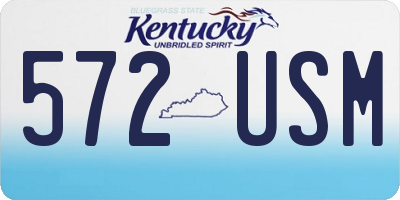 KY license plate 572USM