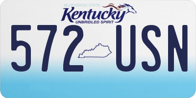 KY license plate 572USN