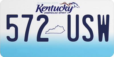 KY license plate 572USW