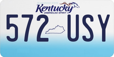 KY license plate 572USY