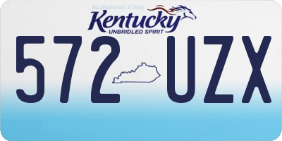 KY license plate 572UZX