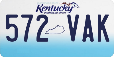 KY license plate 572VAK