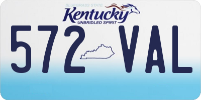 KY license plate 572VAL