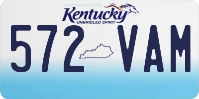 KY license plate 572VAM