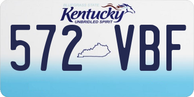 KY license plate 572VBF