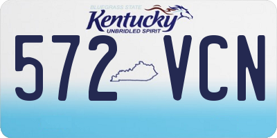 KY license plate 572VCN
