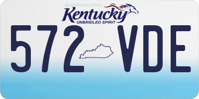 KY license plate 572VDE