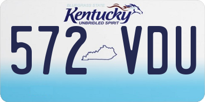 KY license plate 572VDU