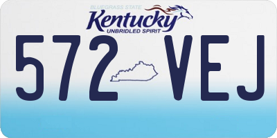 KY license plate 572VEJ