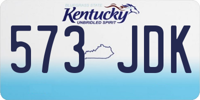 KY license plate 573JDK