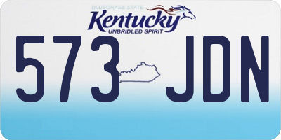 KY license plate 573JDN
