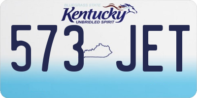 KY license plate 573JET