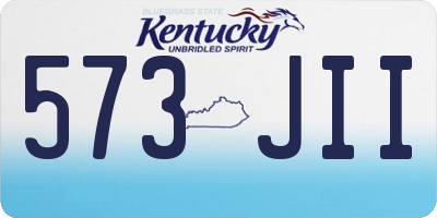 KY license plate 573JII
