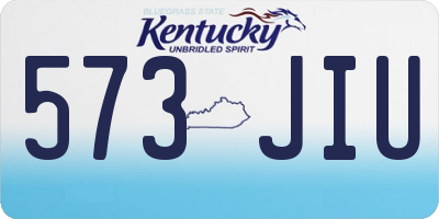 KY license plate 573JIU