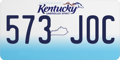 KY license plate 573JOC
