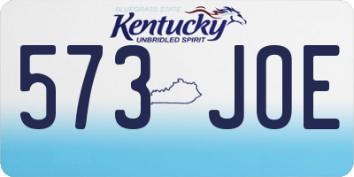KY license plate 573JOE