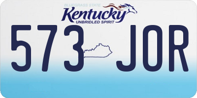 KY license plate 573JOR