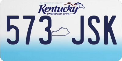 KY license plate 573JSK