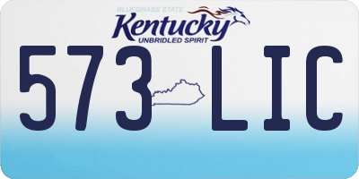 KY license plate 573LIC