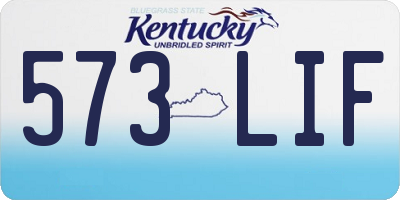 KY license plate 573LIF